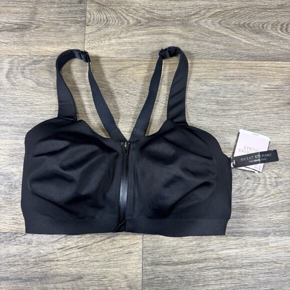 Victoria's Secret Sports Bra Sz. 36DDD Knockout Front Close Underwire Black New - Picture 1 of 11